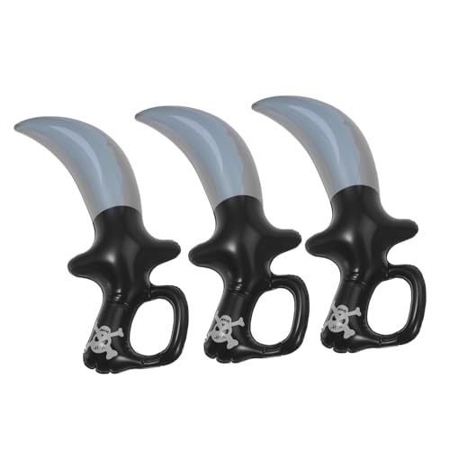 Yardwe 3 Stück Aufblasbarer Piratenmesserballon Party Schwerter Halloween- -requisite Aufblasbare Piratenschwerter Schwerter Ballons Pvc Black von Yardwe