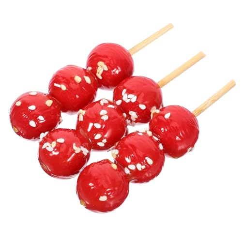 Yardwe 3 Stück Candied Haws Modell Tiny Candied Haws Simulierte Candied Haws Candied Haws Requisiten Faux Candied Haws Puppenhaus Zubehör Tiny House Zubehör Candy Modell Tiny Food PVC von Yardwe