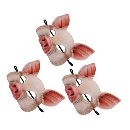 Yardwe 3 Stück Halbgesichts Tiermaske für Halloween Karneval Maskerade und Cosplay Tricky Kostümzubehör für Partys und Events von Yardwe