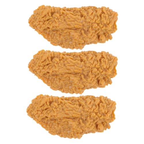 Yardwe 3 Stück Hühnerflügel Modell Anhänger Hühnerflügel Requisite Realistische Hühnerflügel Realistische Lebensmittel Requisiten Frittiertes Lebensmittel Modell Gefälschtes von Yardwe