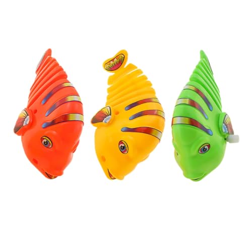 Yardwe 3 Stück Interaktive Wackelfisch Spielzeuge Cartoon Fisch mit Aufziehmechanismus für Badewanne Sensorisches für Fördert Feinmotorik und Kreativität Zufällige Farbe von Yardwe