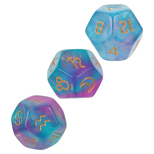 Yardwe 3 Stück Konstellationswürfel Lustige Spielwürfel Konstellationszahlenwürfel Interessante Facettenreiche Würfel Requisiten Für Würfelspiele Würfel Mini-würfel Violett Acryl von Yardwe