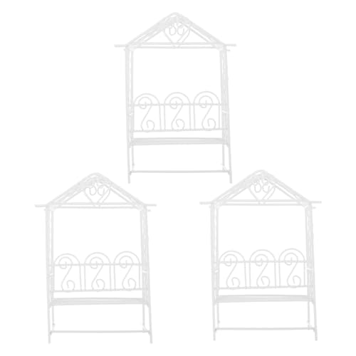 Yardwe 3 Stück Mikrolandschaftsdekoration Miniaturhochzeitsbogen DIY Mini-Bogenrahmen Miniaturen Puppenhaus-Bogenrahmen Feengartenzubehör Feen Miniaturen Weiß von Yardwe