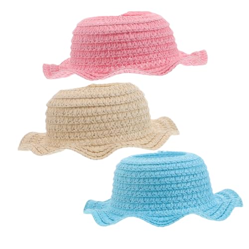 Yardwe 3 Stück Mini Strohhüte für Puppen Handgewebte Sommerhüte Wellenmuster Beige Blau für Puppen für DIY und Accessoires Yardwe 3 Stück Mini Strohhüte für Puppen Handgewebte Sommerhüte Wellenmuster Beige Blau für Puppen für DIY und Accessoires von Yardwe