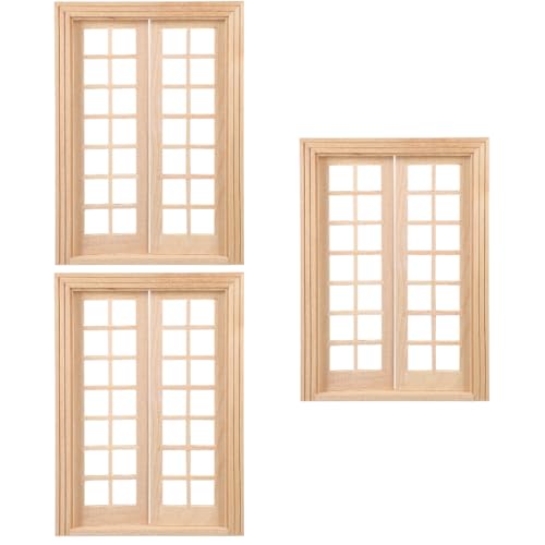 Yardwe 3 Stück Miniatur-Puppenhausfenster Im Maßstab 1:12 Feenfensterrahmen Ideal Für Die DIY-Puppenhausdekoration von Yardwe