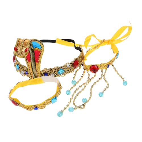 Yardwe 3 Stück Schlangenförmiger Stirnbandarmband Set Mädchenkrone Ägyptischer Schmuck Für Frauen Karnevalskostüm Schlangenstirnband Ägyptische Göttin Kostüm Polyester Yardwe 3 Stück Schlangenförmiger Stirnbandarmband Set Mädchenkrone Ägyptischer Schmuck Für Frauen Karnevalskostüm Schlangenstirnband Ägyptische Göttin Kostüm Polyester von Yardwe