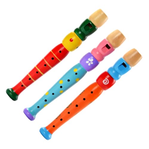 Yardwe 3 Stück Teiliges Holz Piccolos für Musikinstrumente zur Frühen Musikalischen Designs Sicheres für Jungen und Jahren Zufällige Farbe von Yardwe