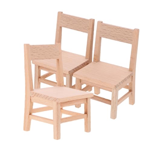 Yardwe 3 Stück Teiliges Mini Holzstuhl Massivem Holz Robuste Miniatur-Dollhouse-stühle für Wohnzimmer Esszimmer Vielseitige Puppenhausmöbel-deko Platzsparende Maßstabsgetreue Mini Stühle Yardwe 3 Stück Teiliges Mini Holzstuhl Massivem Holz Robuste Miniatur-Dollhouse-stühle für Wohnzimmer Esszimmer Vielseitige Puppenhausmöbel-deko Platzsparende Maßstabsgetreue Mini Stühle von Yardwe
