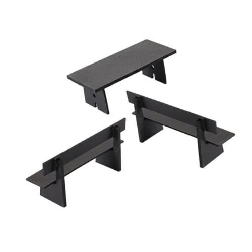 Yardwe 3 Stück Teiliges Miniatur Möbel Set mit Langer Bank und Tisch Platzsparend Robust für Puppenhaus Dekor und Gartenpark Zubehör für Kreative Mikro-landschaften und DIY Bastelprojekte von Yardwe
