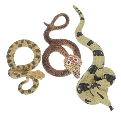 Yardwe 3 Stück Teiliges Realistisches Schlangenmodell Set aus TPR Lebensnahes Deko für Halloween Garten Bonsai Bühne Lernspielzeug und Rollenspiele Leicht und Vielseitig Einsetzbar von Yardwe