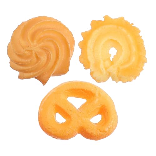 Yardwe 3 Stück Teiliges Simuliertes Keks Dekor Aus Hochwertigem PVC Langlebig Lebensecht Fotorequisiten Für Bäckerei Spielhaus Kuchendekoration von Yardwe