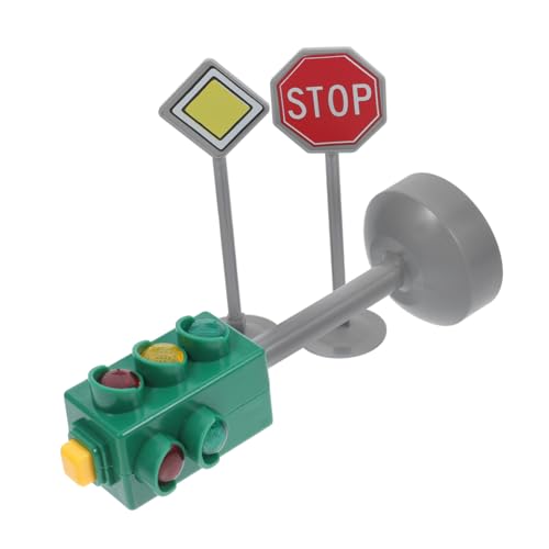 Yardwe 3 Stück Verkehrsampel Spielset mit Sprachsteuerung und Blinkenden Lichtern Realistisches Verkehrszeichen Modell Teiligem und Straßensperren Interaktives Lernspielzeug für von Yardwe
