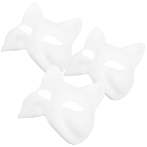 Yardwe 3 Stück Weiß Papier Maske Diy Leere Maske für Kostüm und Maskerade mit Elastischem Band für Halloween und Kreative Bastelprojekte von Yardwe
