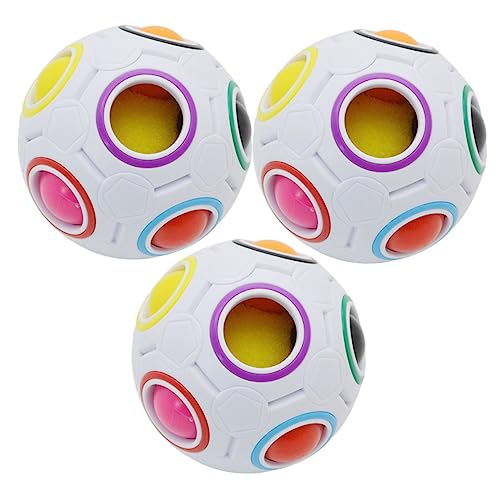 Yardwe 3 Stück magischer Ball für kinderspielzeug детские игрушки rätselspiele puzzlespiel -Puzzle -Regenbogen-Puzzleball Fidget-Puzzle-Ball Abs Colorful von Yardwe