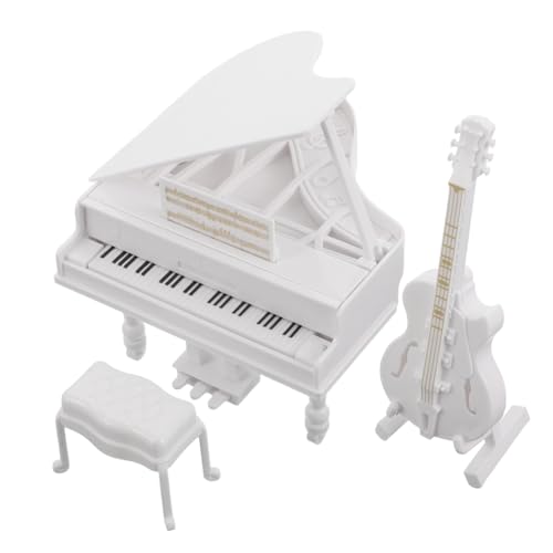Yardwe 3 Stücke Puppenhaus Miniatur Klavier Figurine Winzige Gitarre Modell Mini Musical Instrument Modell Für Handwerk Desktop Ornamente Und Foto Prop von Yardwe
