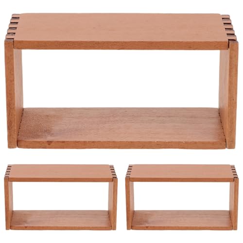 Yardwe 3-teiliges Puppenhaus-Bücherregal: Miniatur-Bücherregal aus Holz für Puppenhaus im Maßstab 1:12, DIY-Möbel, Miniatur-Präsentationsständer für Mini-Bücher und Kunsthandwerk Yardwe 3-teiliges Puppenhaus-Bücherregal: Miniatur-Bücherregal aus Holz für Puppenhaus im Maßstab 1:12, DIY-Möbel, Miniatur-Präsentationsständer für Mini-Bücher und Kunsthandwerk von Yardwe