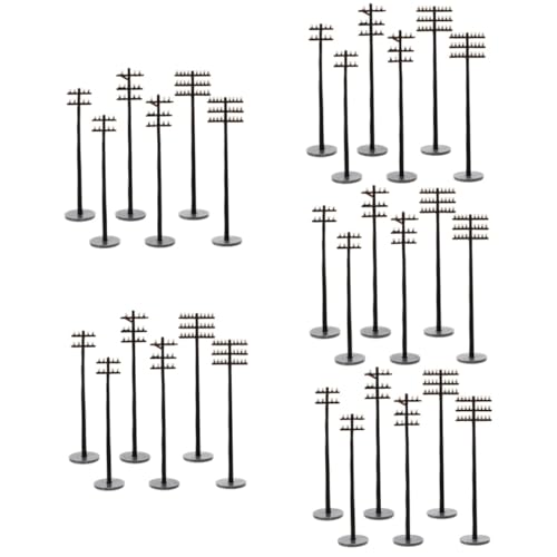 Yardwe 30 Stck. Mini-telefonmast Modell Zugzubehör Material Telefonmasten Diorama DIY Poles Modell Landschaft Telefonmasten Eisenbahn Für DIY -stangen Mikro -telefonmasten Schwarz Abs von Yardwe