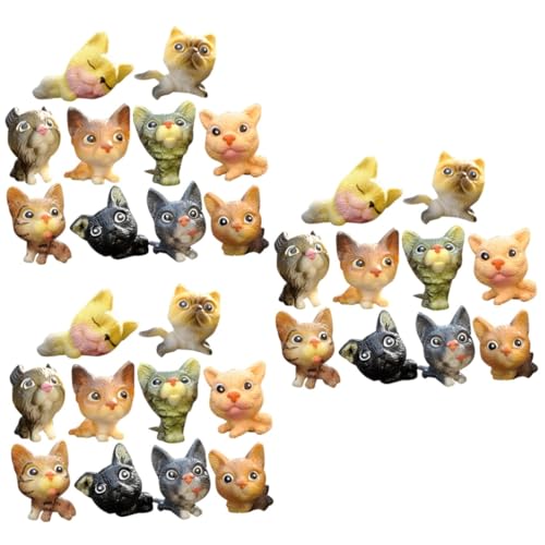 Yardwe 30 Stk Japanische Katzenpuppe Cupcake-topper Katzenstatue Mini-katzenmodell Terrarientierfiguren Kawaii Tierfiguren Katzenmodelldekoration Tortenaufsatz Plastik Statuette Kätzchen von Yardwe
