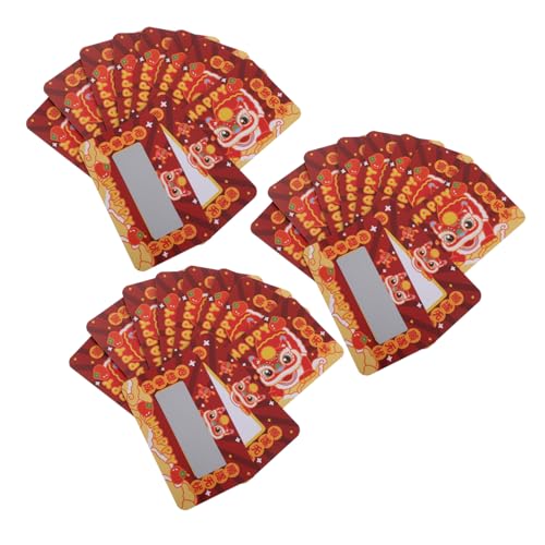 Yardwe 30 Stück -Geschenkkarte für familienspiele neujahr Karten Rubbelkarten Spiele des neuen Jahres Chinesische Neujahrsspiele chinesische Papier rot von Yardwe