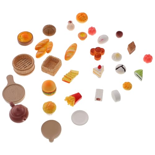 Yardwe 30 Stück Lebensmittel Ornament Mini Dekorationen Mini Statuen Mini Küchenzubehör Miniatur Lebensmittel Gefälschte Lebensmittel Requisite Lebensmittel Requisite von Yardwe