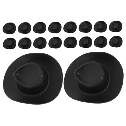 Yardwe 30 Stück Mini-Cowboyhut Kleiner Cowboyhut Mini-Western-Cowboy-Hut Miniatur-Cowboy-Zeug kleine Cowboyhüte zum Basteln Cowboyhut- Miniaturhüte Plastik Black von Yardwe