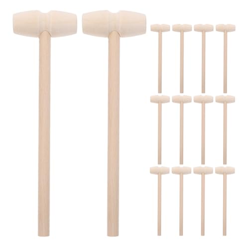 Yardwe 30 Stück Mini-Holzhämmer für Schokolade – Kleiner Holzhammer zum Knacken von Schokolade und Planetenkuchen – Krabben-, Hummer- und Meeresfrüchtehämmer aus Naturholz von Yardwe