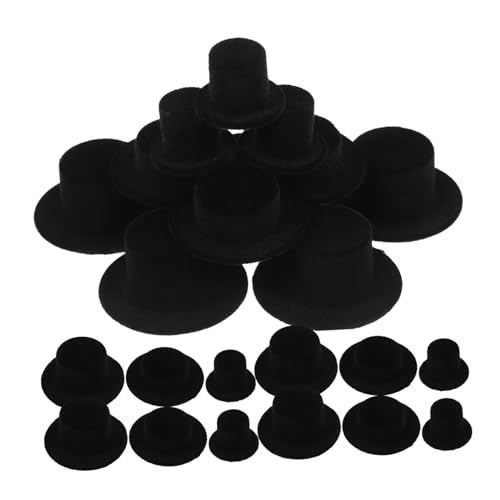 Yardwe 30 Stück Mini-Hut Urlaub Miniatur Weihnachten Weihnachtszubehör eisig für Weihnachtskunsthandwerk kleine Hüte zum Basteln Festivalhut Schneemannmütze selber Machen Plastik Black von Yardwe