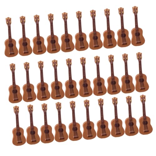 Yardwe 30 Stück Miniatur Gitarren Ornament Realistische Kleine Gitarre für Puppenhaus und Bürodekoration für Musikliebhaber Wartungsfrei und Langlebig von Yardwe