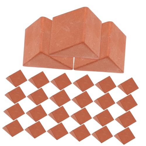 Yardwe 30 Stück Realistische DIY Bausteine für Kreative Miniaturhäuser Perfektes für Kindergeburtstage Rote Dreiecksziegel von Yardwe
