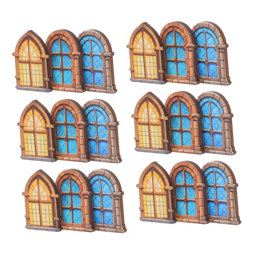 Yardwe 30 Stück Teiliges Miniatur Puppenhaus Fenster aus Holz Europäischer Stil Präzise Maße für Einfache Montage Langlebige Mini Möbel Fensterrahmen für DIY Puppenhaus Dekoration von Yardwe