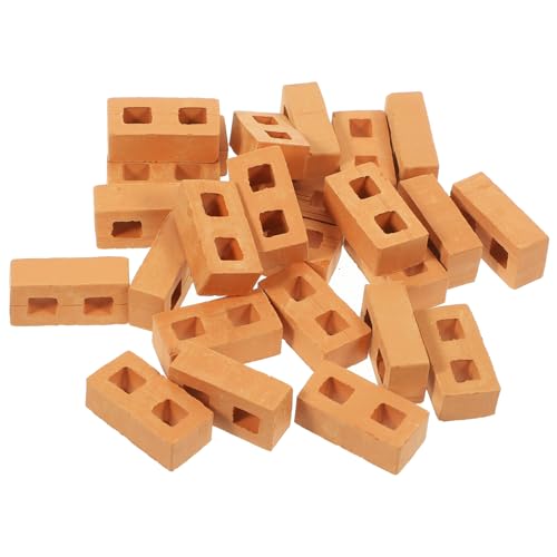 Yardwe 30 Stück Teiliges Miniatur Ziegelstein für DIY Sandtisch Landschaftsbau Glatte Oberfläche Realistische Spielzeugsteine für Bastelprojekte und Modellbau von Yardwe