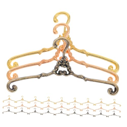 Yardwe 30 Stück Vintage Metall Kleiderständer für Puppenhausdekoration Platzsparende Aufbewahrungslösung für Puppenkleidung Robustes Zubehör für Kleiderschränke von Yardwe