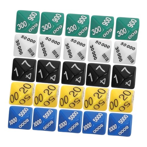 Yardwe 30 Stück Würfel -Brettspiel Würfel Masse Stellenwertscheiben farbige Würfel Platzwertwürfel Würfelspiele Plastik von Yardwe