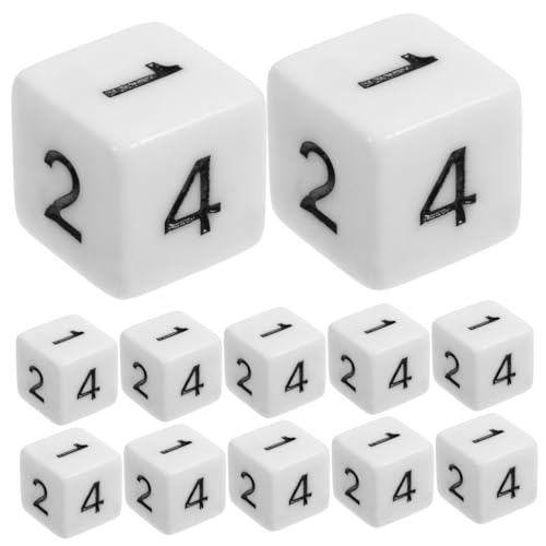Yardwe 30 Stück Zahlenwürfel Würfelzählspiel Rollenspiel nummerierte Spiele Mathe Zahlen spielwürfel brettspiel Acryl-Spielrequisite Masse Weiß von Yardwe