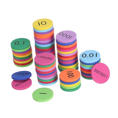 Yardwe 320 Stück Farbige Eva Zahlenkreis Plättchen Lehrmittel für Mathematik Zählspielzeug Logischen Denkfähigkeiten und Hand Augen Koordination für Kindergarten und Zuhause von Yardwe