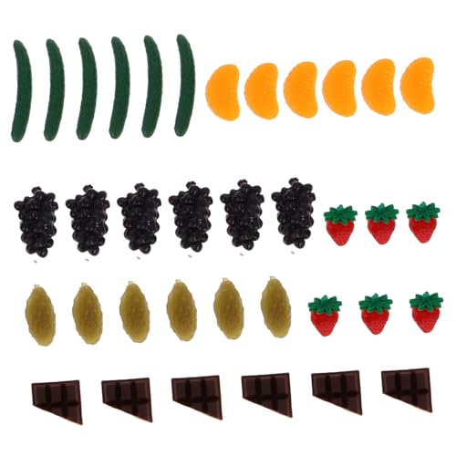 Yardwe 35 Stück Mini-Simulationsfrucht Fruchtspielzeug Lebensmittelgeschäft Spielset winzige Essensspielzeuge Mini -Lebensmittelspielzeug Machen Sie es Mini-Essen Plastik von Yardwe