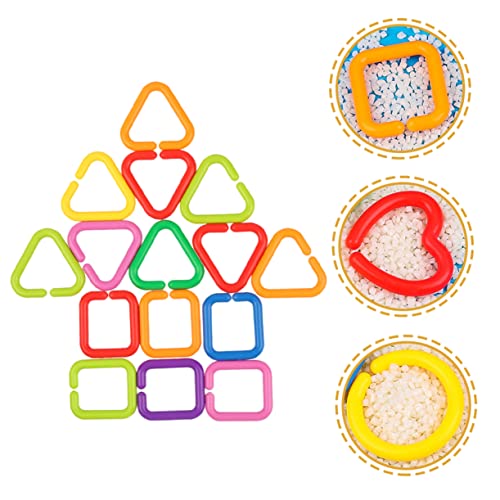 Yardwe 35 Stück Teiliges Kettenspielzeug Geometrische Verbindungsringe Motorische Entwicklungsspielzeuge für Kleinkinder zum Befestigen an Kinderwagen Hochstuhl Rucksack Frühe und von Yardwe
