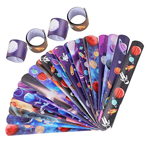 Yardwe 36 Stück Pvc -armband Space Theme Snap Bracelets Platz Outer Space Party Armbandband Thema Außenraumpartygelenksgelist Slap -armband Party-armbänder Klatschen Armbänder von Yardwe
