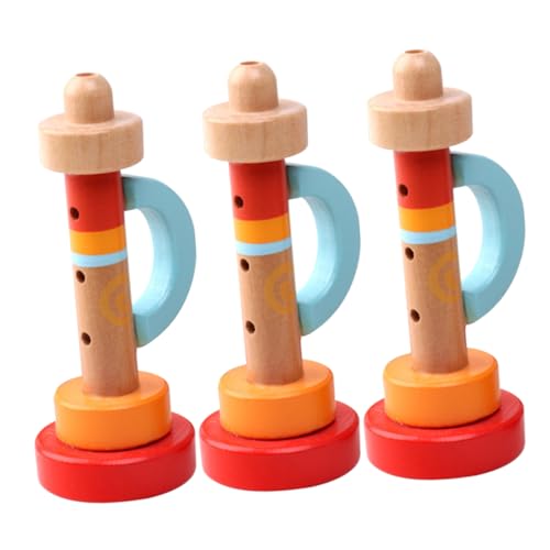 Yardwe 3Stücke Holz Trompeten Sicheres Und Lustiges Für Kompakte Trompeten Für Zuhause Kinderspielzeug Für Kreative Musikstunden von Yardwe
