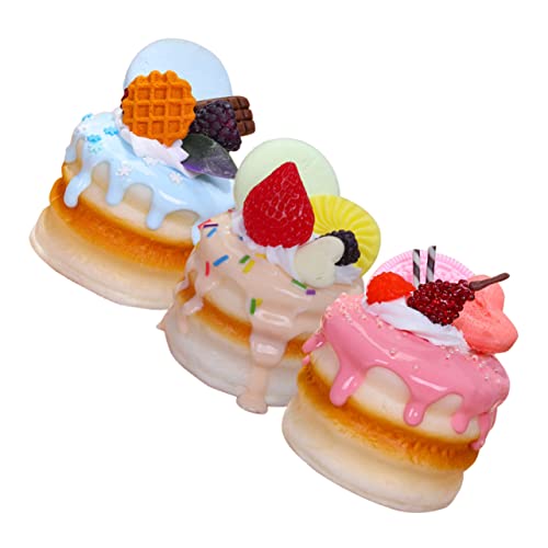 Yardwe 3Stücke Künstlicher Kuchen Teiliges Realistisches Dessert Modell Für Dekoration Fotografie Und Festlichkeiten Hochwertiges Stabiles Material Für Restaurants von Yardwe