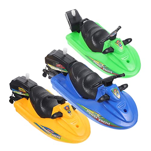 Yardwe 3Stücke Motorboot Badewannenspielzeug Für Kleinkinder Aufziehspielzeug Cartoon Form Schwimmfähig Für Spaß Im Wasserbad Und Pool Sicheres Plastikspielzeug Für Jungen von Yardwe