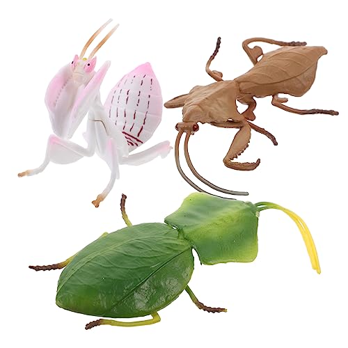 Yardwe 3Stücke Realistische Kunststoff Mantismodell Künstliche Insektenfiguren für Pädagogisches Lernspielzeug zur des Insektenwissens Langlebig und Sicher von Yardwe