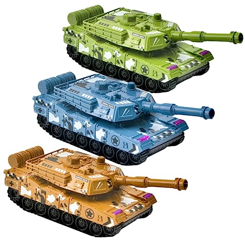 Yardwe 3Stücke Retro Panzermodelle Spielzeugfahrzeuge Für Lernspielzeug Für Geburtstage Weihnachten Kindertage Farben von Yardwe