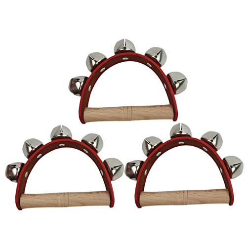 Yardwe 3Stücke Tamburine Handbell Schlaginstrument für Partys und Konzerte Fördert die Koordination und Kreativität für Kleine Musiker Leicht und Tragbar Begleitung von Yardwe