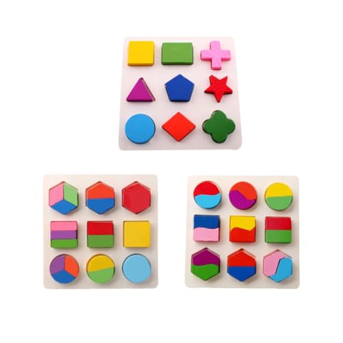Yardwe 3Stücke Teiliges Board Für Farbenfrohes Lernspielzeug Zur Formen Und Farberkennung Für Kreative Für Jährige von Yardwe