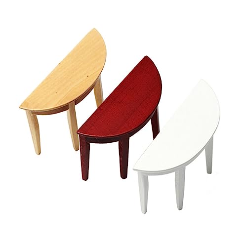Yardwe 3Stücke Teiliges Halbrund Tischmodell Für Puppenhäuser Für Szenen Und DIY Miniaturprojekte Yardwe 3Stücke Teiliges Halbrund Tischmodell Für Puppenhäuser Für Szenen Und DIY Miniaturprojekte von Yardwe