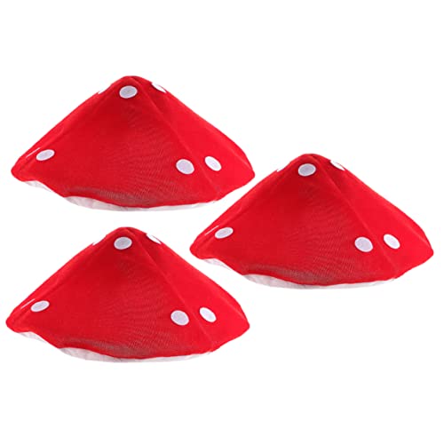 Yardwe 3Stücke Teiliges Pilzhut Lustige Cosplay Hüte für Partys Rote Fliegenpilz Mützen für Kostüme und Rollenspiele von Yardwe
