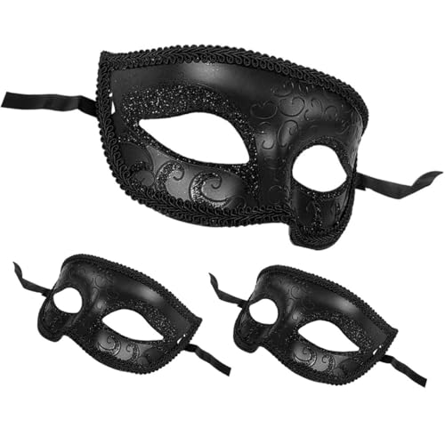 Yardwe 3Stücke Venezianische Masken Schwarze Spitze Maskerade Maske Kostümzubehör Für Halloween Karneval Und Maskenball Für Damen Und Herren Einzigartiges Cosplay Accessoire Yardwe 3Stücke Venezianische Masken Schwarze Spitze Maskerade Maske Kostümzubehör Für Halloween Karneval Und Maskenball Für Damen Und Herren Einzigartiges Cosplay Accessoire von Yardwe