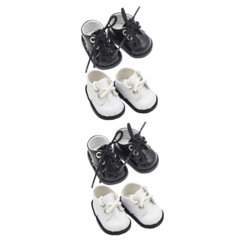 Yardwe 4 Paare Mini Plüsch Puppenschuhe Dekorative DIY Puppenzubehör Weiche Sportliche Hausschuhe Basteln Puppenmode Zubehör von Yardwe