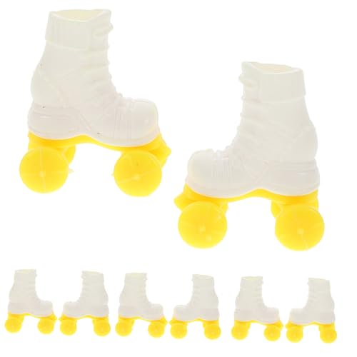 Yardwe 4 Paare Puppenschlittschuhe Mini-ski-Skates Für Snowboard Puppenschuhe Mini-ski-Skates Für Den Schnee Miniatur-ski Miniski-Skates Mini-skiboards Plastik von Yardwe